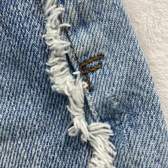 Frame High Waist Straight Leg Double Knee Patch Distressed Jean (Coast Combo) - Picture 14 of 16